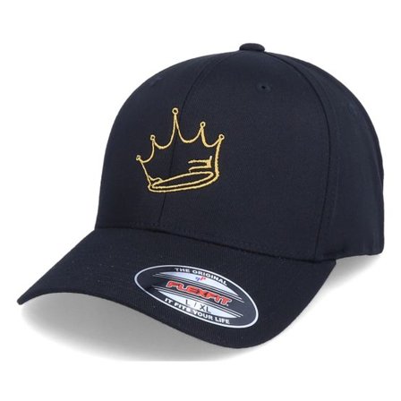 Iconic - Svart flexfit Keps - Crown Of The Monarch Black Flexfit @ Hatstore