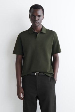COS Cotton-Piqué Polo Shirt in Green - Men