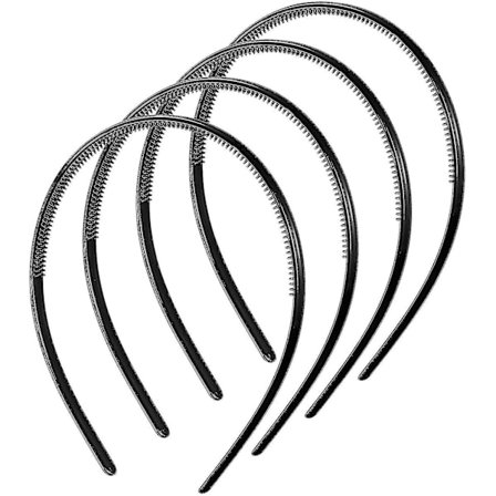 4 stk. Hovedbånd til mænd, plastik almindelige sportshovedbånd elastisk kam skridsikker hårbånd, Diy hårbøjle gripper tænder hårbånd til m