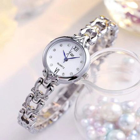 Naisten kello teräsranneke yksinkertainen elegantti korkealaatuinen kvartsikello yläasteen oppilaille