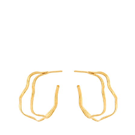Pernille Corydon Small Double Wave Hoops Örhängen Dam Guld ONESIZE