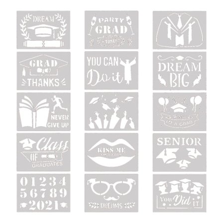 Sæt med skabeloner til gradueringsmaling - Hul dekoration til klasseværelsets tavle