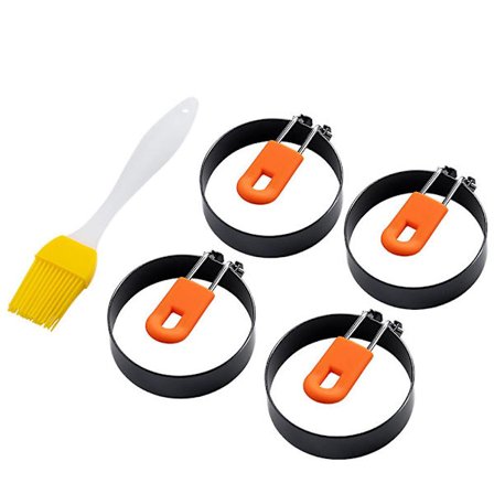 1 Sæt 5 stk Runde Æg Stegeforme Stege Kødforme til Hjemmet (Assorterede Farver)