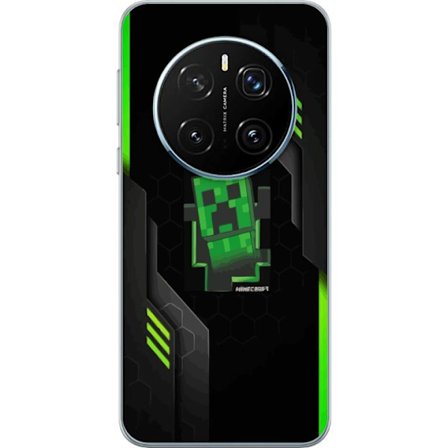 Kompatibelt Mobildeksel til Honor Honor Magic7 Pro Grønn pikselbasert creeper-lignende spillillustrasjon med futuristiske neoninnslag og mørk tech b