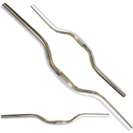 Sølvfarvet Aluminiums Cykelstyr 25,4mm x 650mm x 40mm Design Edition