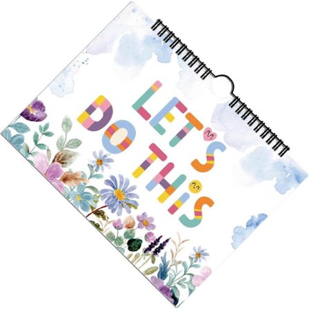 Självdisciplin Anteckningsbok, Planerare med Blomtema, Inspirerande Planeringsbok, 12-Månaders Dagbok, E (FMY)