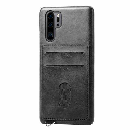 Kraftfullt Skal Med Korthållare Leman - Huawei P30 Pro Svart