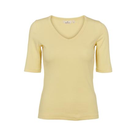 Basic Apparel Ludmilla V-Neck Gul, Dame T-shirts