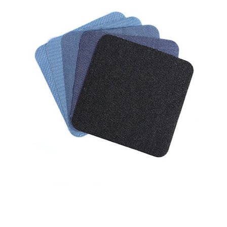 Firkantede strygelapper til jeans 5-pak DenimBlue 12.5x12.5 cm