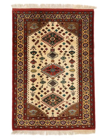 Hand Knotted Persian Turkaman Rug 106X157 Black/Brown