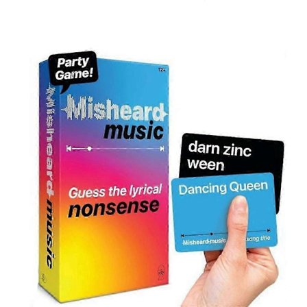 Misheard Music Party Game - Gjett sang eller artist, Lyrical Nonsense fartsfylt kortspill for karaoke-kveld