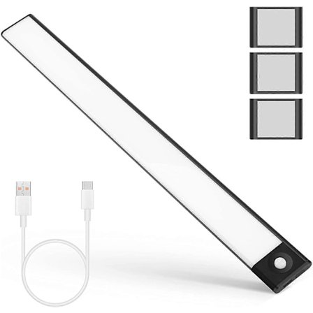 72 LED Skabslys, Trådløs LED Strip Lys, USB Genopladelig Induktions Natlys, Skabslys Bevægelsessensor Skabsbelysning