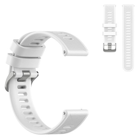 20 mm twill silikonrem kompatibel med Garmin Forerunner 158/55 – Hvit