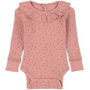 Piupiuchick Printed Ribbed Baby Body Pink 12 Months - All in ones - 12 months - Pink
