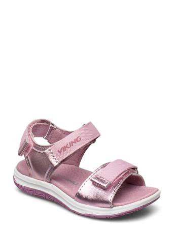 Olivia Metallic Shoes Summer Shoes Sandals Vaaleanpunainen Viking