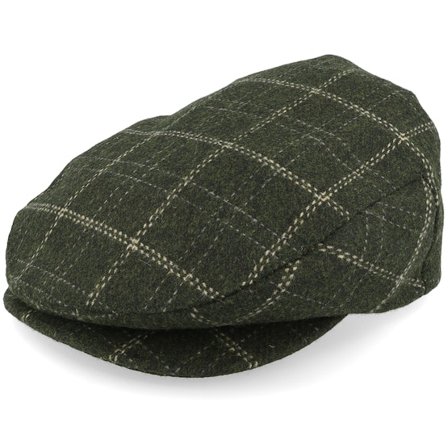 Brixton - Groen flatcap Cap - Barrel Snap Cap Moss/Sand Flat Cap @ Hatstore