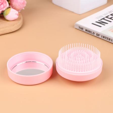 Kannettava pyöreä matkahieronta taitettava kampakampa tyttöjen hiusharjalla Pink