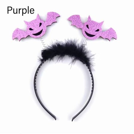 3ST Halloween hårband Bat Head Hoop LILA
