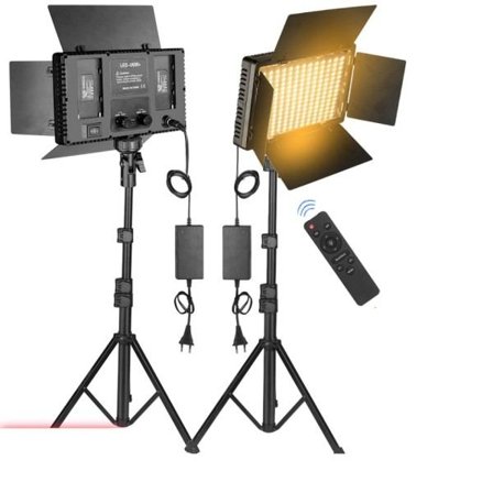 LED Video Lys Foto Studio Lampe Bi-Color 2500K-8500k Dæmpbar med Stativ Stativ Fjernbetjening