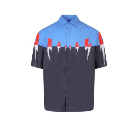 Neil Barrett Shirt Bcm064Ss020S Blå, Herre Skjorter