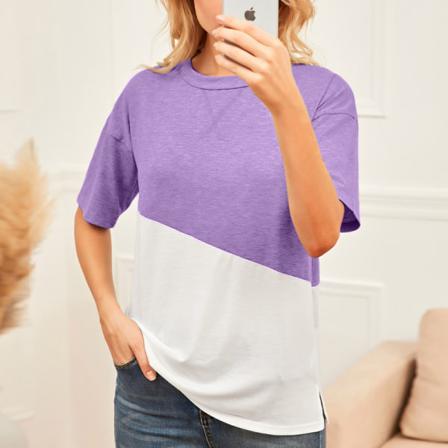 Sommartryckt Kortärmad Rund Hals Casual Mjuk Printed