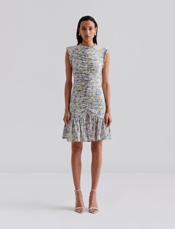 Malina Agnes Draped Jersey Mini Dress - Multi/patterned - XS