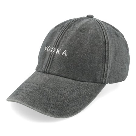 Iconic - Černá unconstructed Kšiltovka - Vodka Vintage Washed Black Dad Cap @ Hatstore