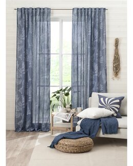 Multibandslängd Fern med tryckt bladmönster 2-pack Blå - Linea