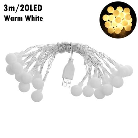 1,5/3/4,5/6m Led String Fairy Lights Runde Kuglepærer Varme