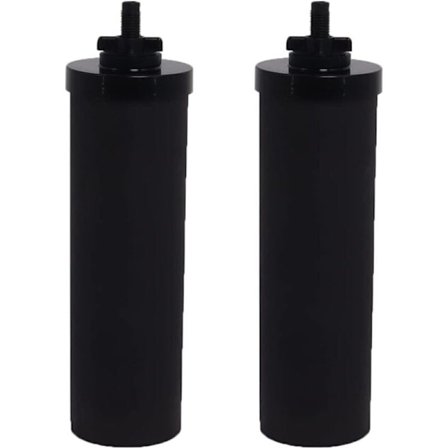 Berkey Vattenfilter 2-pack - Kompatibel med BB-9-2, svart elementpatron för Travel, Big, Royal, Imperial, Crown, Light-serien
