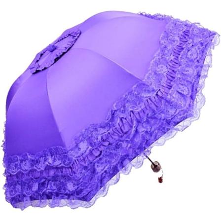 Princess Lace Ultrafiolett-sikker sammenleggbar paraply Anti-uv kuppel parasoll