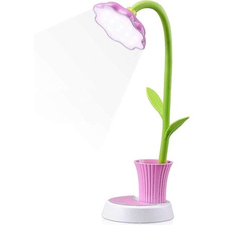 Børnelampe til skrivebordet, Kreativ genopladelig LED-skrivebordslampe med øjenbeskyttelse, Bordlampe med berøringssensor, Sengelampe med justerbar 