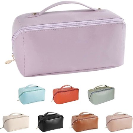 Kosmetiktaske med stor kapacitet, rejse-makeuptasker, bærbar rejse-kosmetiktaske, vandtæt organizer, multifunktionel toilettaske med guldfarvet lynlås