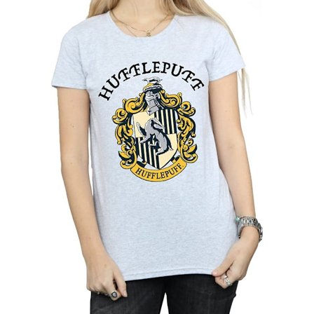 Harry Potter Dam/Kvinnor Hufflepuff T-Shirt S Sports Grey