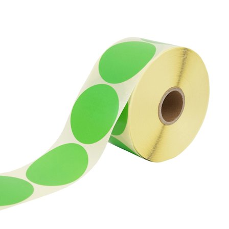 Pakke med 1000 klæbeprikker på rulle, 25 x 25 mm lim prikker, selvklæbende runde klistermærker til kontormærkning