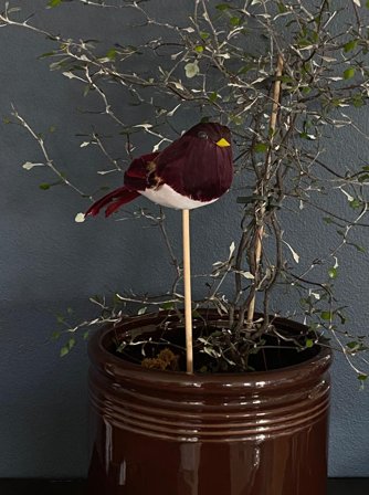 UND Småfugl på pinne Rød