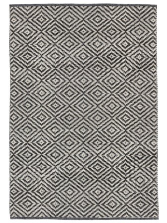 Small Solveig Rug - Black/White 140X200 Cotton, In Scandinavian Style