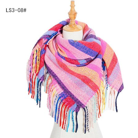 Modetørklæde og -sjal til kvinder, vintertørklæde, tæppe-tørklæde til kvinder, ternet tørklæde, gaver til kvinder