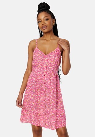 Pieces Tala Slip Dress Beetroot Purple AOP: Klær
