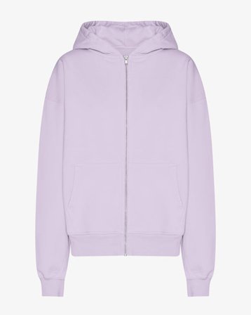 Organic Oversized Zip Hood - Soft Lavender