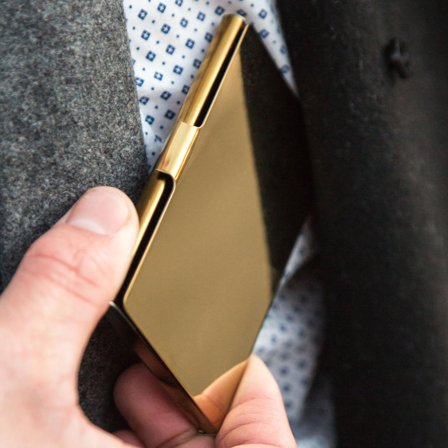 Zlaté ocelové pouzdro na kreditní karty pro muže - Pouzdra na karty