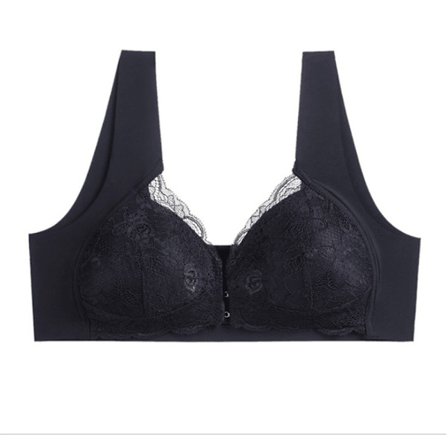 Comfort Front Closure BH - Sort, Ideel til Sport og Træning, L