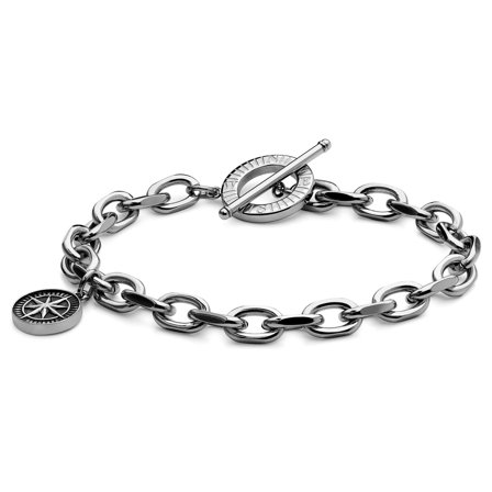 Atlas | Pulsera de acero plateado con colgante de estrella del norte para hombres - Pulseras de acero
