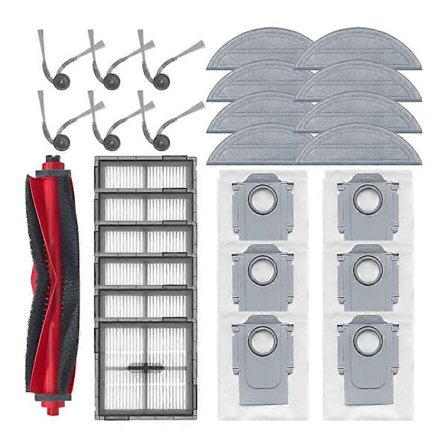 27 stk. reservedele til Roborock Q10 S5/Q10 S5+/Q10 X5/Q10 X5+/Q10 VF/Q10 VF+ - hovedbørste, sidebørste, filter, moppeklud, støvpose