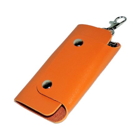 Nøgleholder i kunstlæder - Orange [v2]