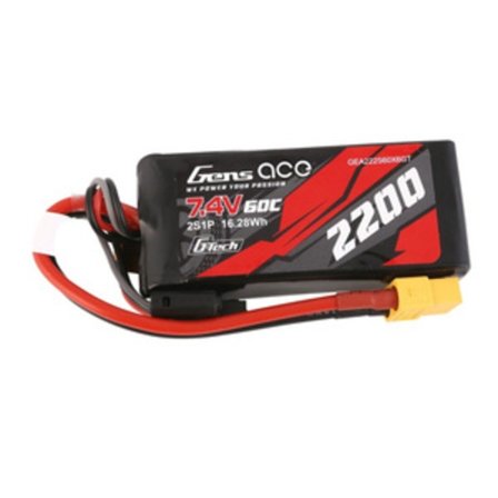GensAce G-Tech LiPo 2200mAh 7,4V 60C 2S1P XT60 batteri