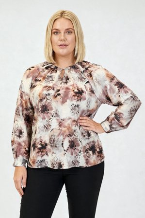 CISO - Langærmet Bluse - Rosa Mix - Mønstret