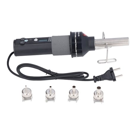 6 stk. varmluftpistol LCD digitalt display justerbart bærbart varmeverktøysett for lodding EU-plugg 220V