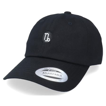 Astrology - Capricorn Sodiac Sign Black Dad Cap Unconstructed Black Cap - @ Hatstore