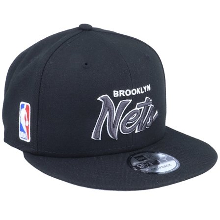 New Era - NBA Black snapback Czapka Z Daszkiem - Brooklyn Nets NBA Script Up 9FIFTY Black Snapback @ Hatstore